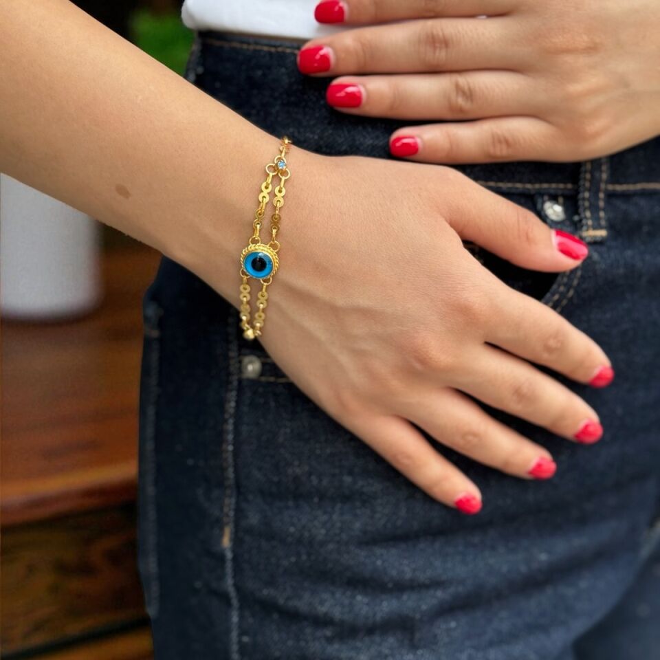 22 AYAR ÖZEL TASARIM GÖZ BONCUKLU BİLEKLİK