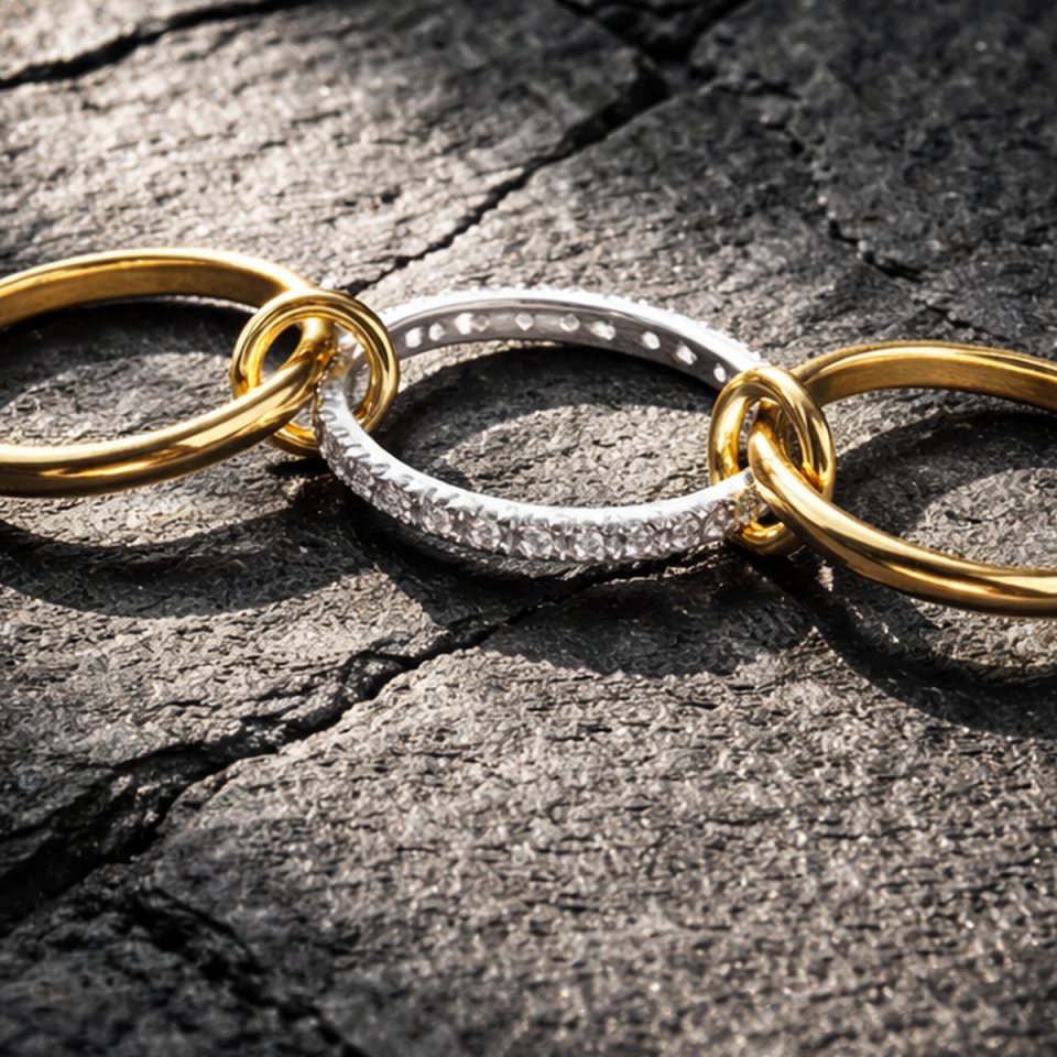 14 AYAR ÖZEL TASARIM HALKALI BEYAZ ALTIN TAŞLI TAMTURLU ALTIN YÜZÜK