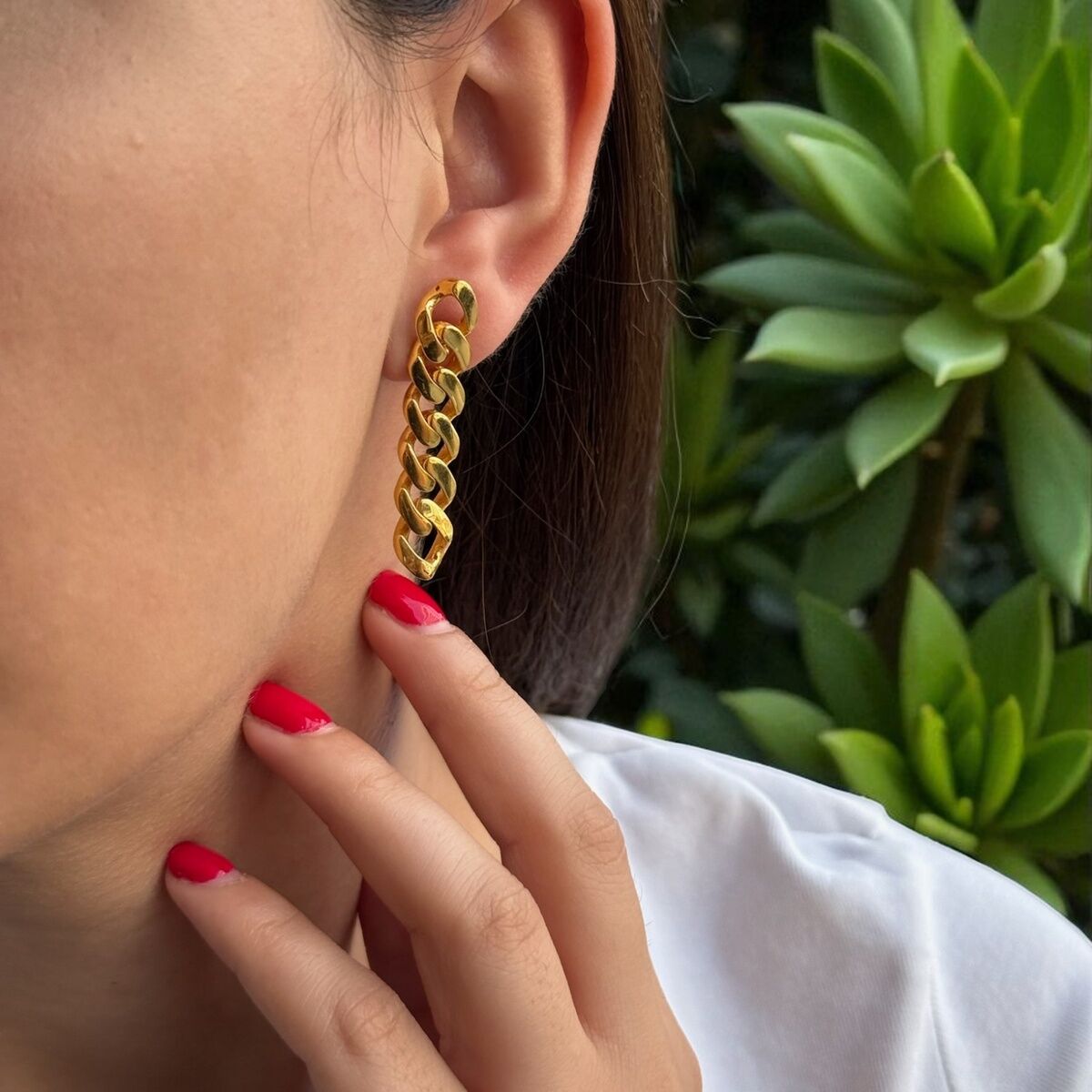 22 AYAR GURMET ZİNCİR ALTIN KÜPE