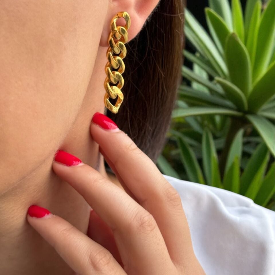 22 AYAR GURMET ZİNCİR ALTIN KÜPE