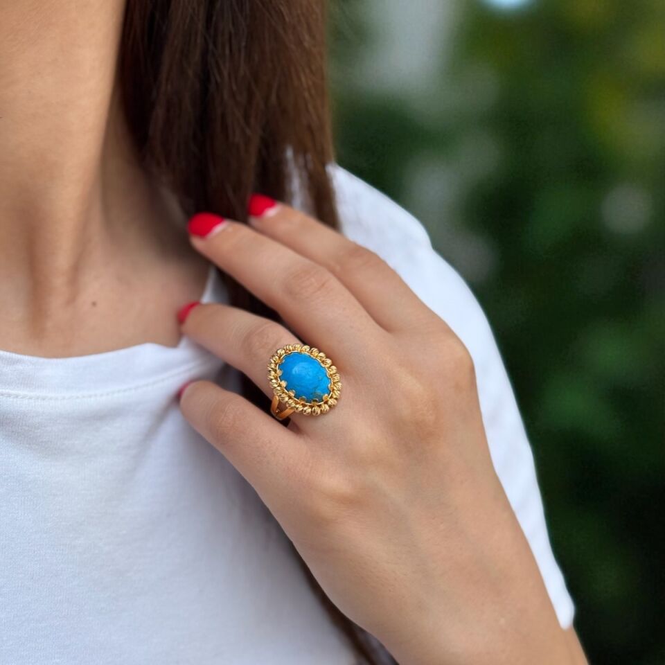 22 AYAR FİRUZE TAŞLI YÜZÜK