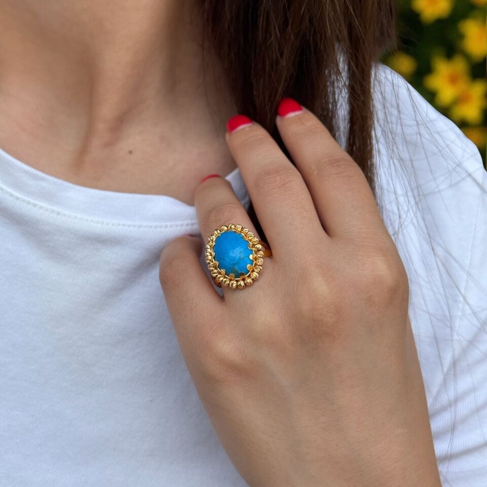 22 AYAR FİRUZE TAŞLI YÜZÜK