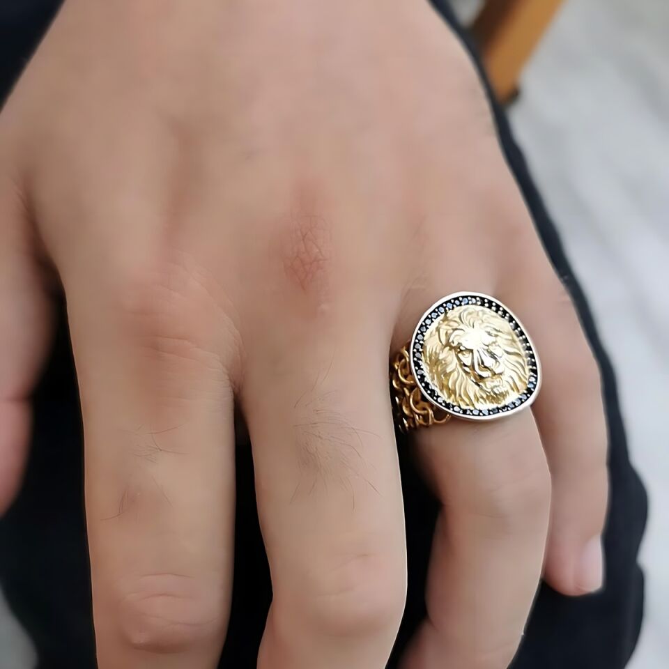 14 AYAR İTALYAN TASARIM ASLAN FİGÜRLÜ ALTIN YÜZÜK