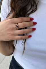 925 AYAR KİRPİKLİ GÖZ İTALYAN MODEL ROSE RENGİ GÜMÜŞ YÜZÜK 19