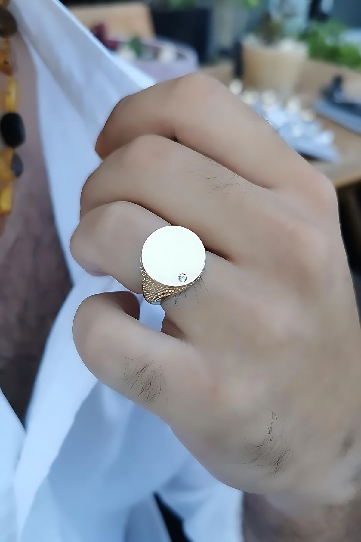 14 AYAR İTALYAN TASARIM ÜSTÜ DÜZ ALTIN ERKEK YÜZÜK 22