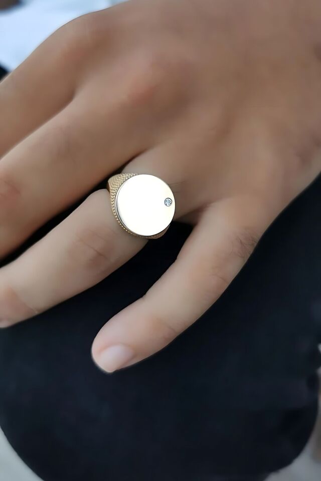 14 AYAR İTALYAN TASARIM ÜSTÜ DÜZ ALTIN ERKEK YÜZÜK 23