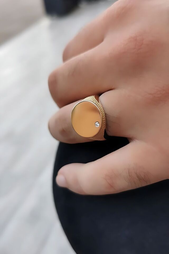 14 AYAR İTALYAN TASARIM ÜSTÜ DÜZ ALTIN ERKEK YÜZÜK 23