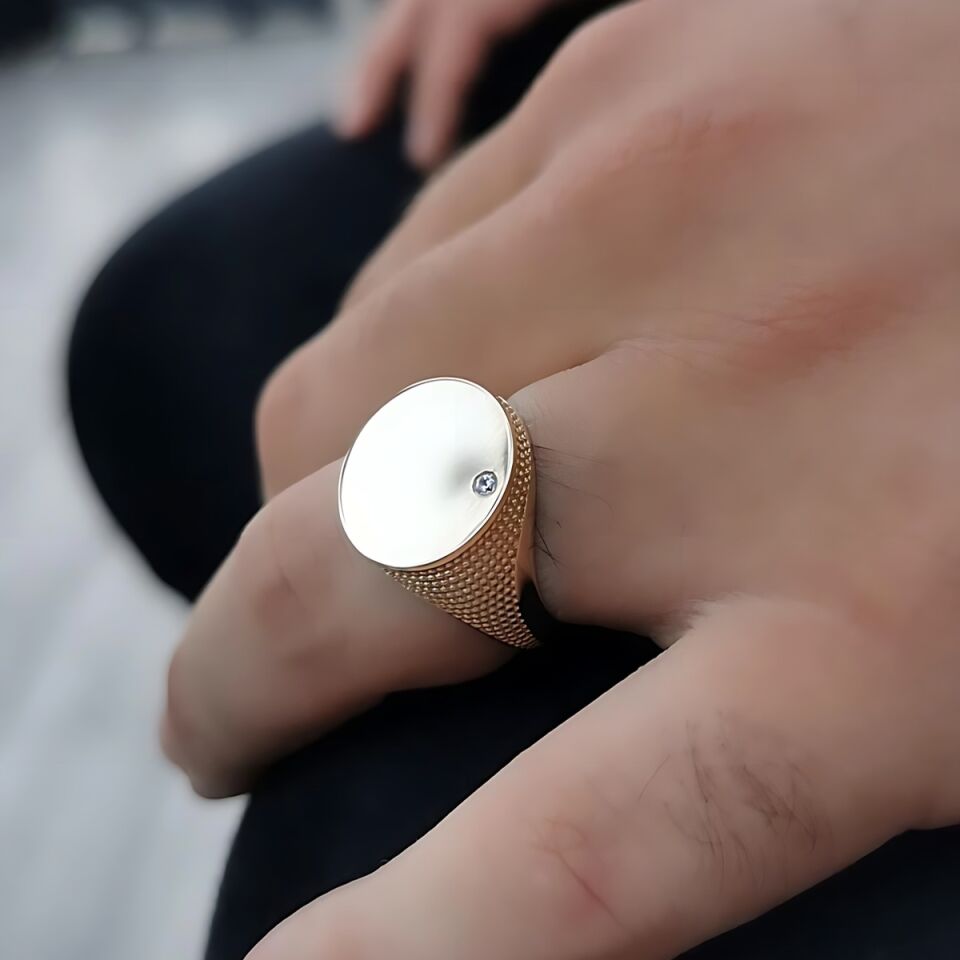 14 AYAR İTALYAN TASARIM ÜSTÜ DÜZ ALTIN ERKEK YÜZÜK