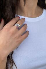 925 AYAR YAPRAK VE ÇİÇEK FİGÜRLÜ İTALYAN GÜMÜŞ YÜZÜK 15