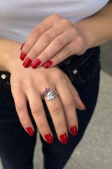 925 AYAR YAPRAK VE ÇİÇEK FİGÜRLÜ İTALYAN GÜMÜŞ YÜZÜK 15