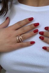 925 AYAR ROSE RENGİ İTALYAN SARMAL YÜZÜK 18