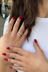 925 AYAR ROSE RENGİ İTALYAN SARMAL YÜZÜK 19