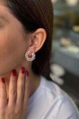 925 AYAR ROSE RENGİ ÖZEL TASARIM İTALYAN KÜPE