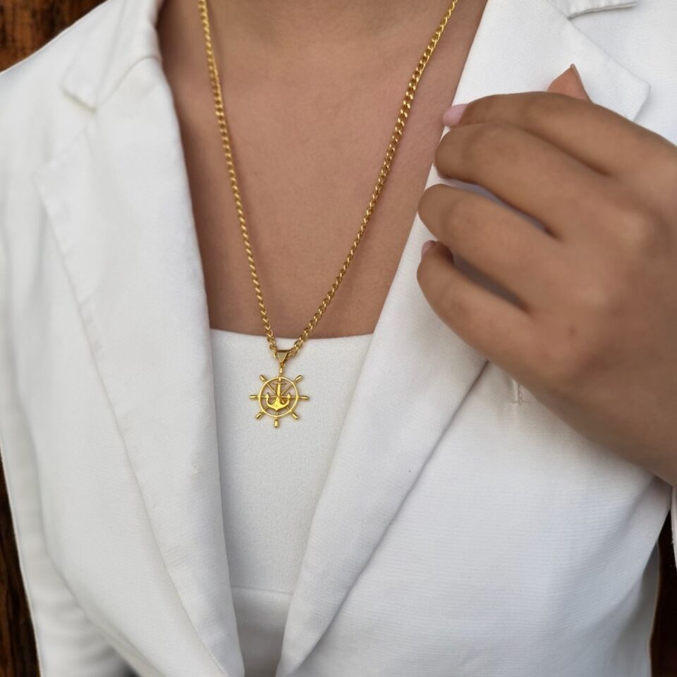 22 AYAR ÖZEL ÜRETİM ÇAPA DÜMEN DENİZCİ KOLYE UCU