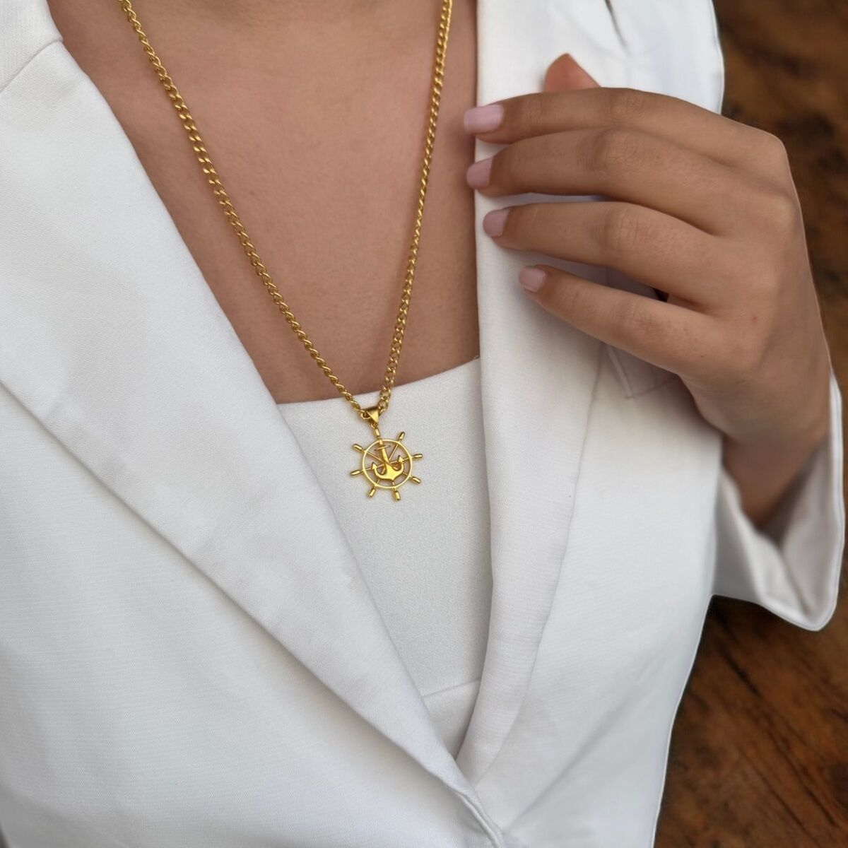 22 AYAR ÖZEL ÜRETİM ÇAPA DÜMEN DENİZCİ KOLYE UCU