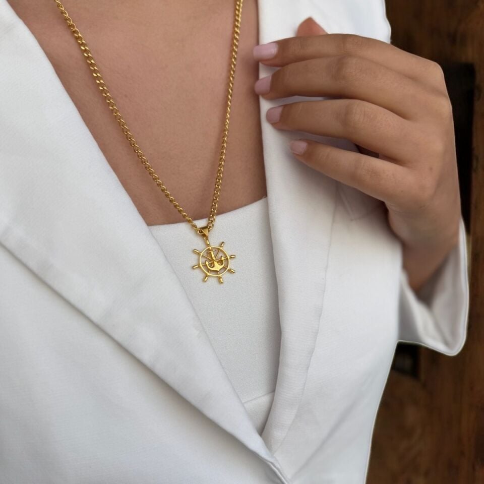 22 AYAR ÖZEL ÜRETİM ÇAPA DÜMEN DENİZCİ KOLYE UCU