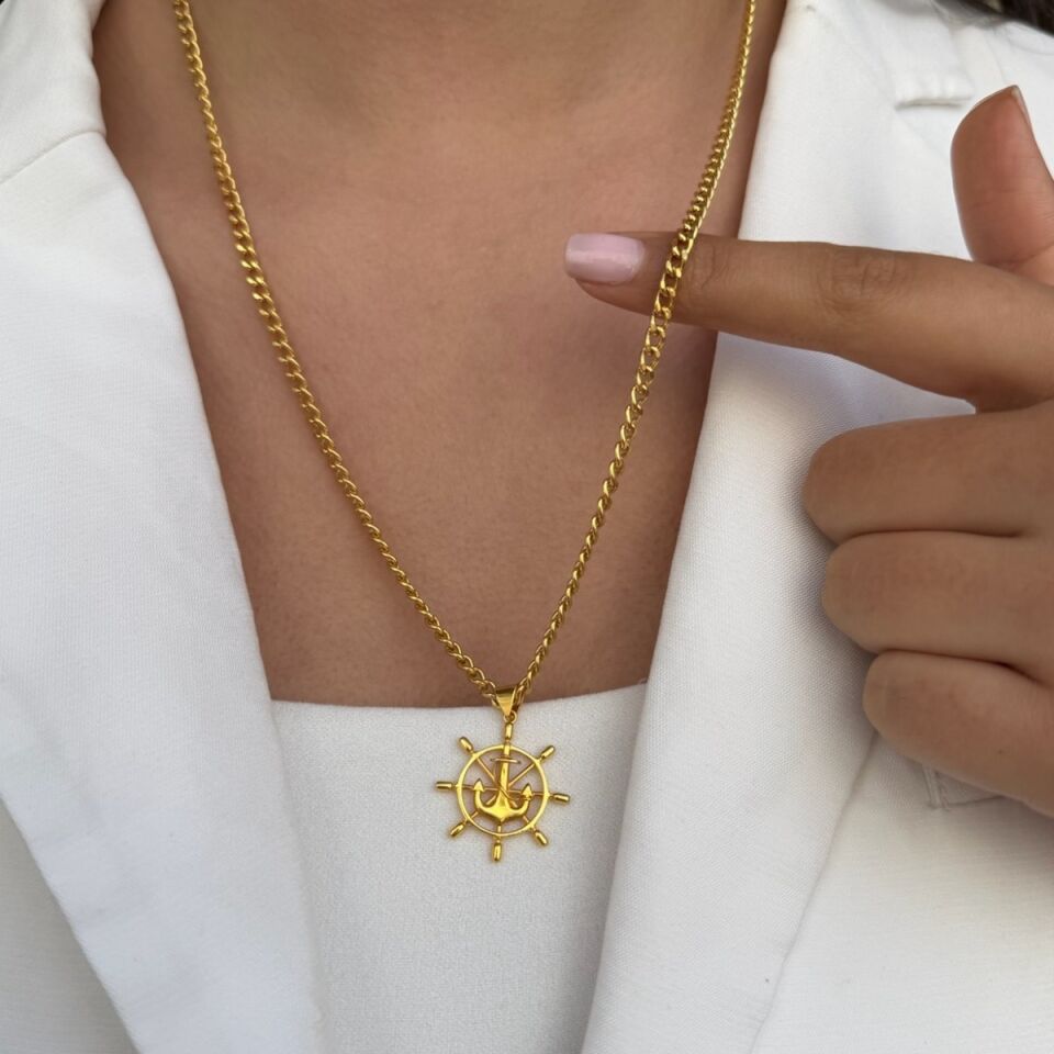 22 AYAR ÖZEL ÜRETİM ÇAPA DÜMEN DENİZCİ KOLYE UCU