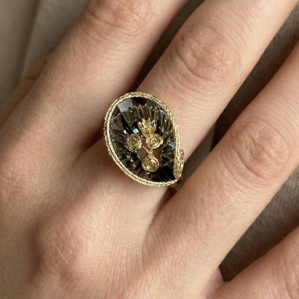 14 AYAR İTALYAN ÖZEL TASARIM LALE MODELİ ALTIN YÜZÜK