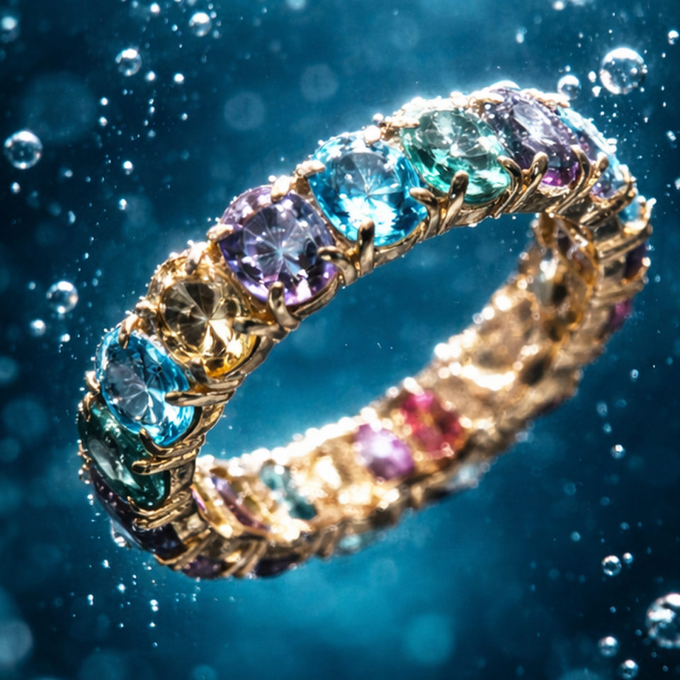 14 AYAR OVAL RENKLİ TAŞLI TAMTUR YÜZÜK