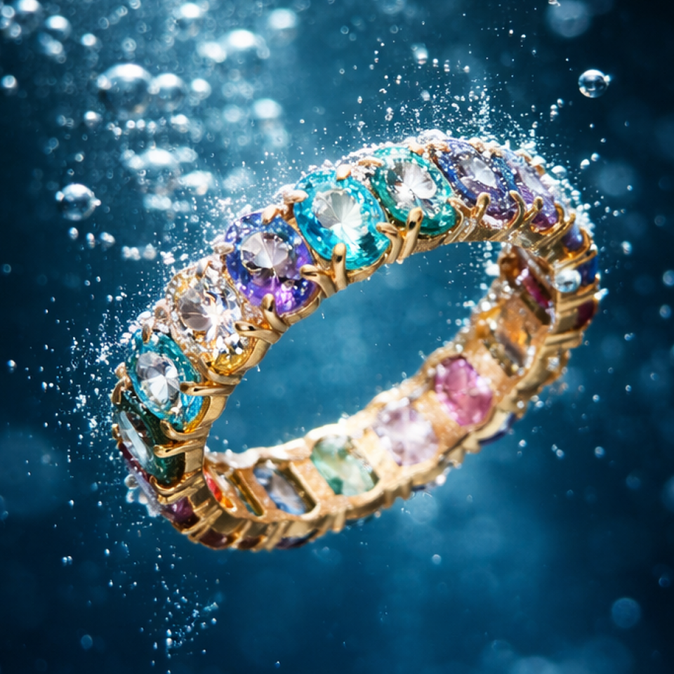 14 AYAR OVAL RENKLİ TAŞLI TAMTUR YÜZÜK