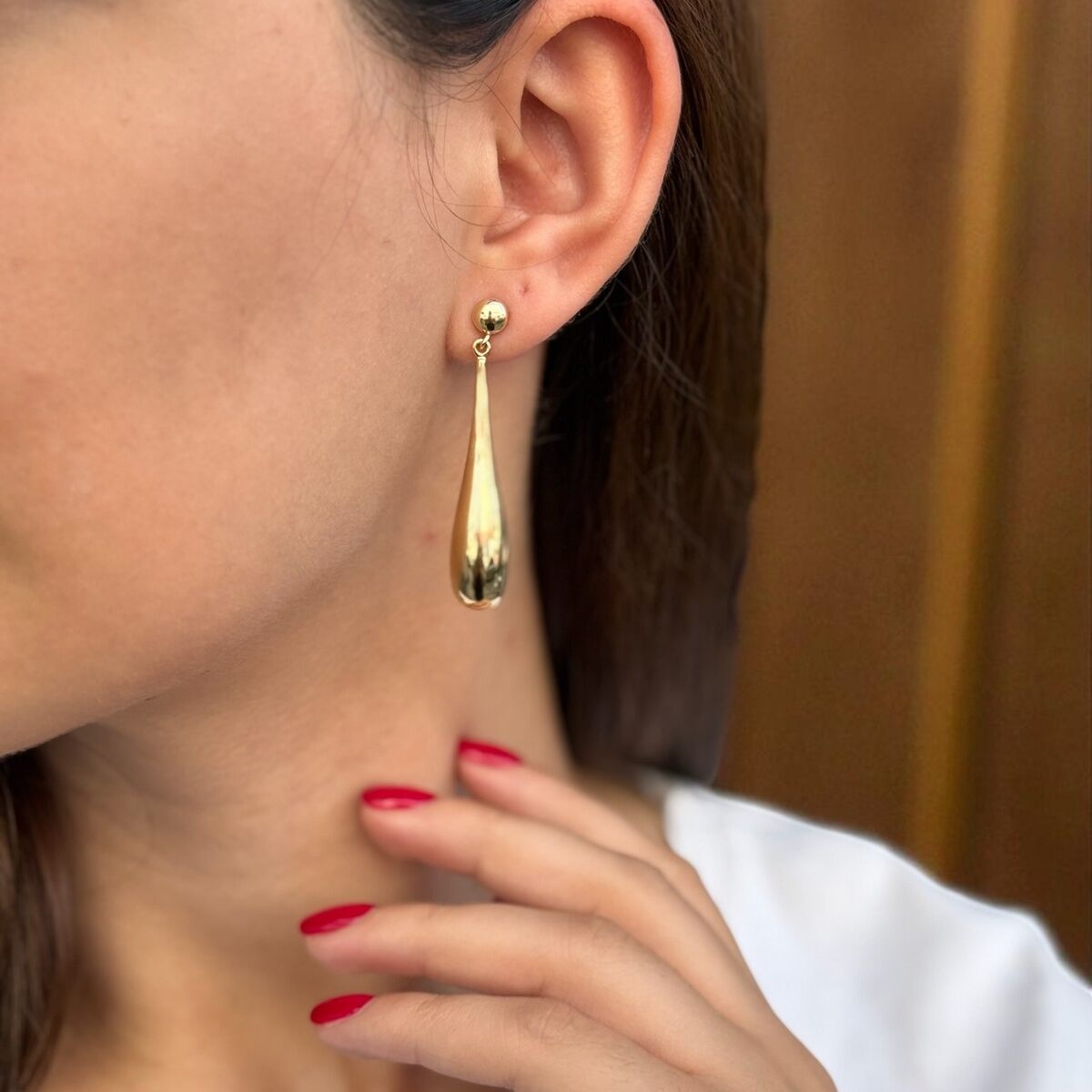 14 AYAR BOMBELİ DAMLA İTALYAN KÜPE