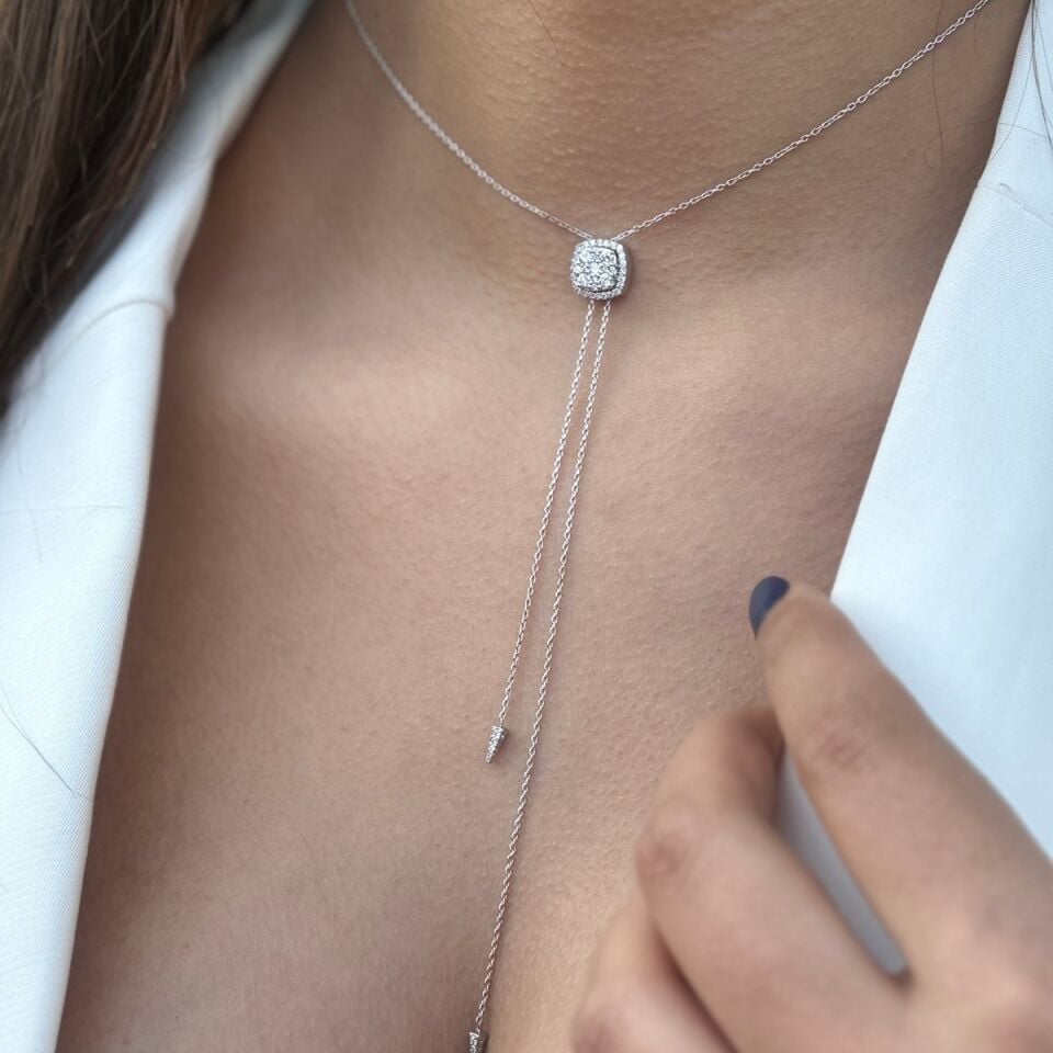 14 AYAR 0,64 CT E RENGİ ASANSÖRLÜ SİSTEM PIRLANTA KOLYE