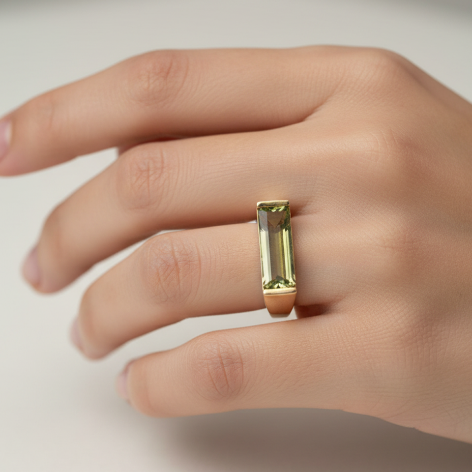 14 AYAR İTALYAN MODEL SULTANİT TAŞLI ALTIN YÜZÜK