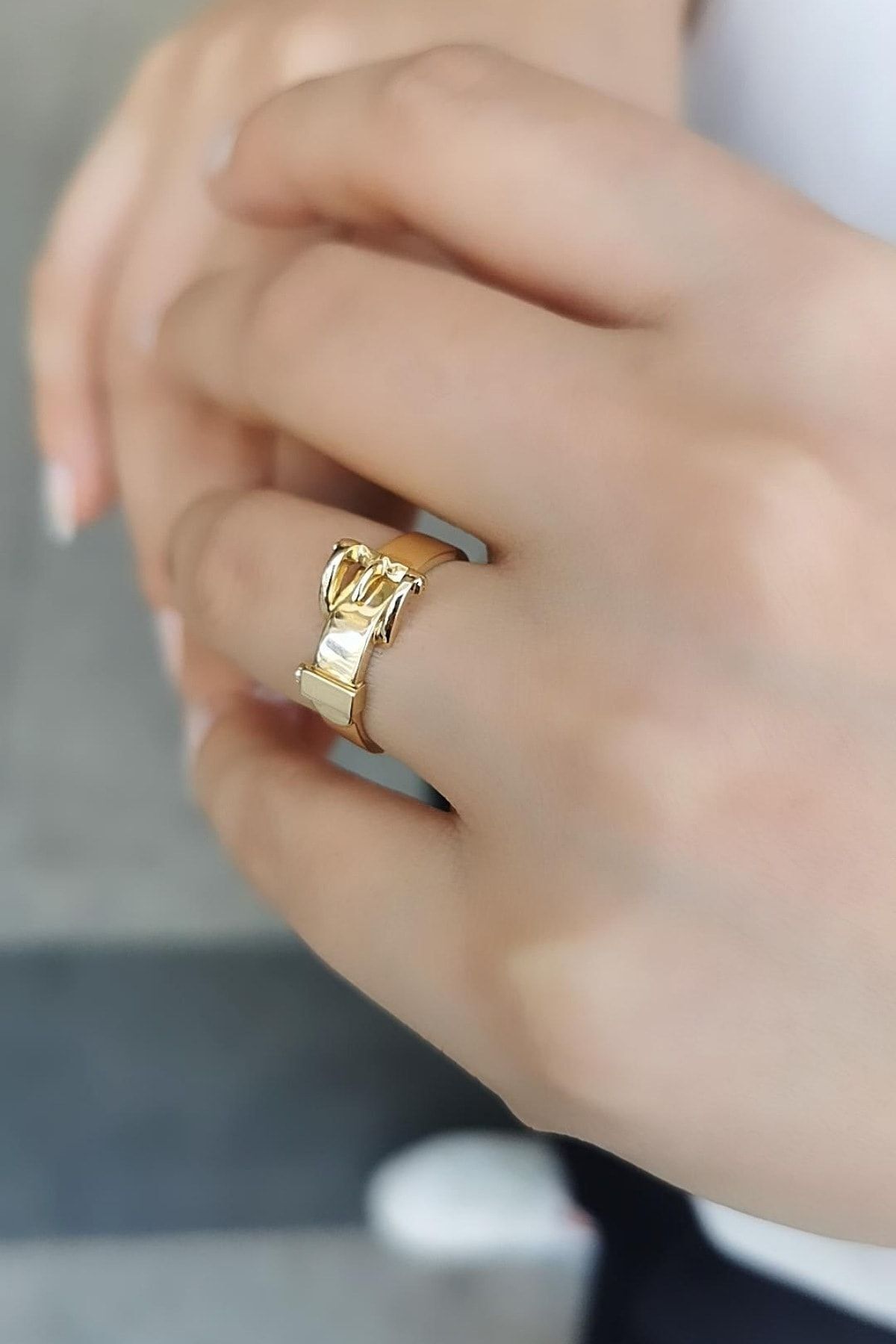 14 Ayar Kemer Modeli Altın Yüzük 18