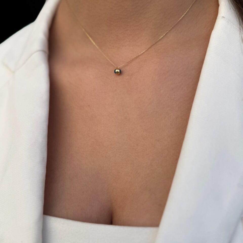 14 Ayar Nazar Göz Boncuklu Altın Kolye