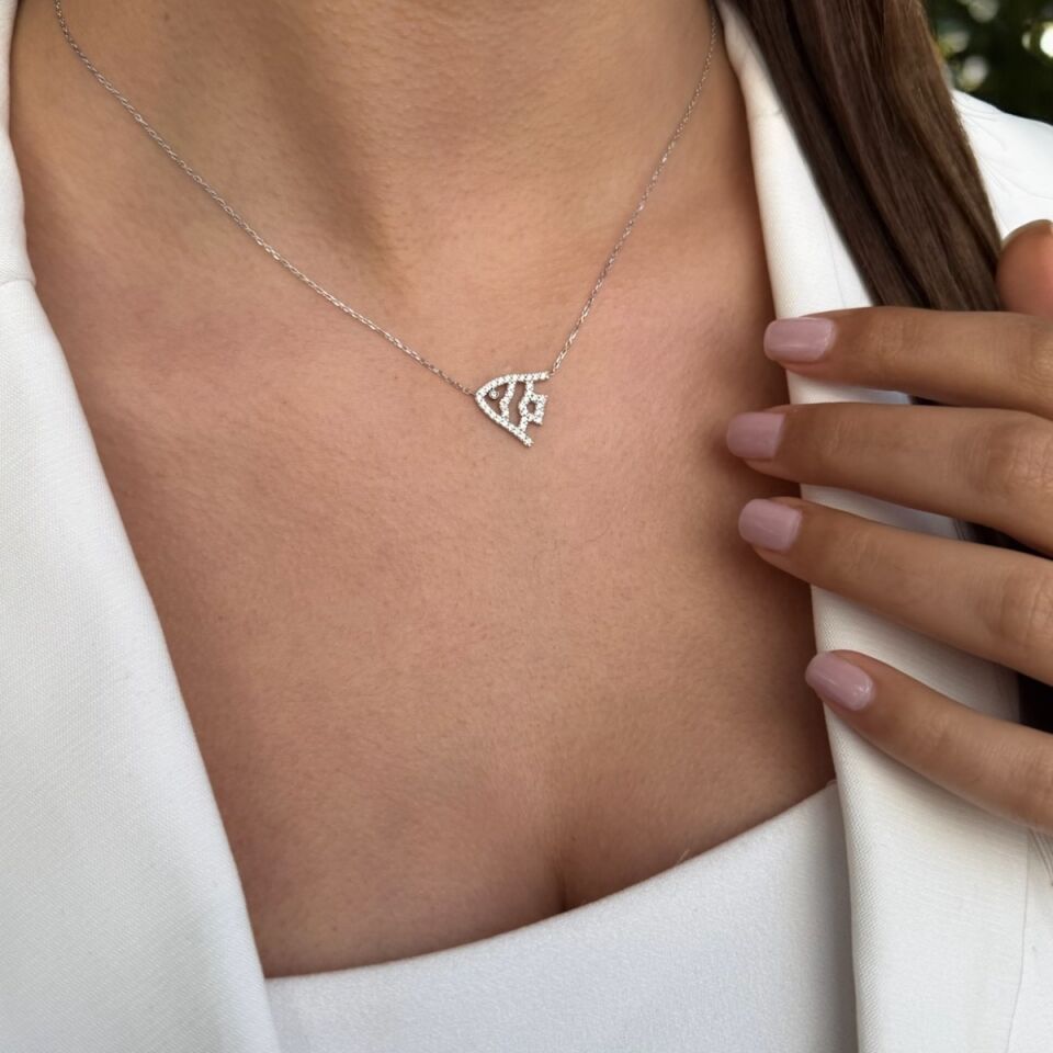 14 Ayar Beyaz Altın Melek Balığı Altın Kolye