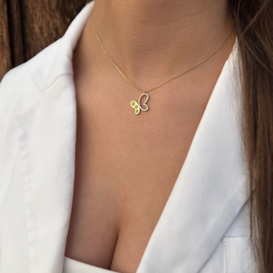 14 Ayar Kelebek Altın Kolye