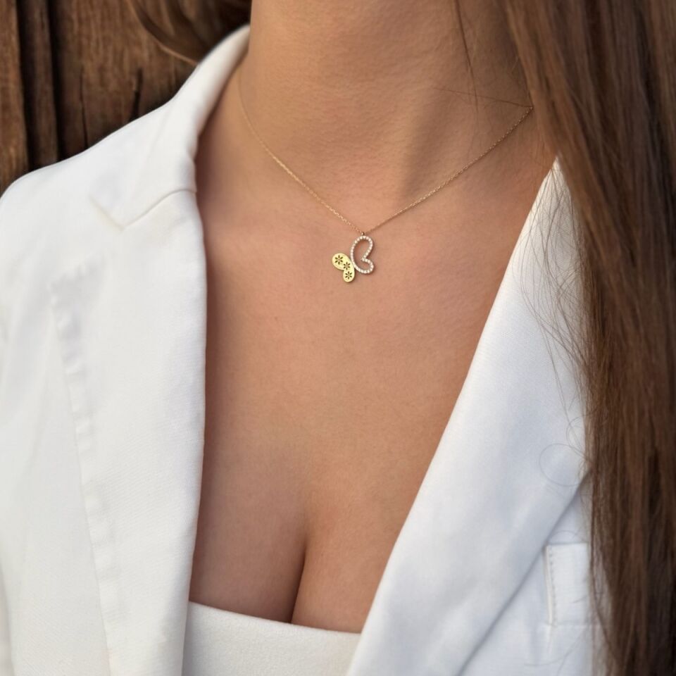 14 Ayar Kelebek Altın Kolye