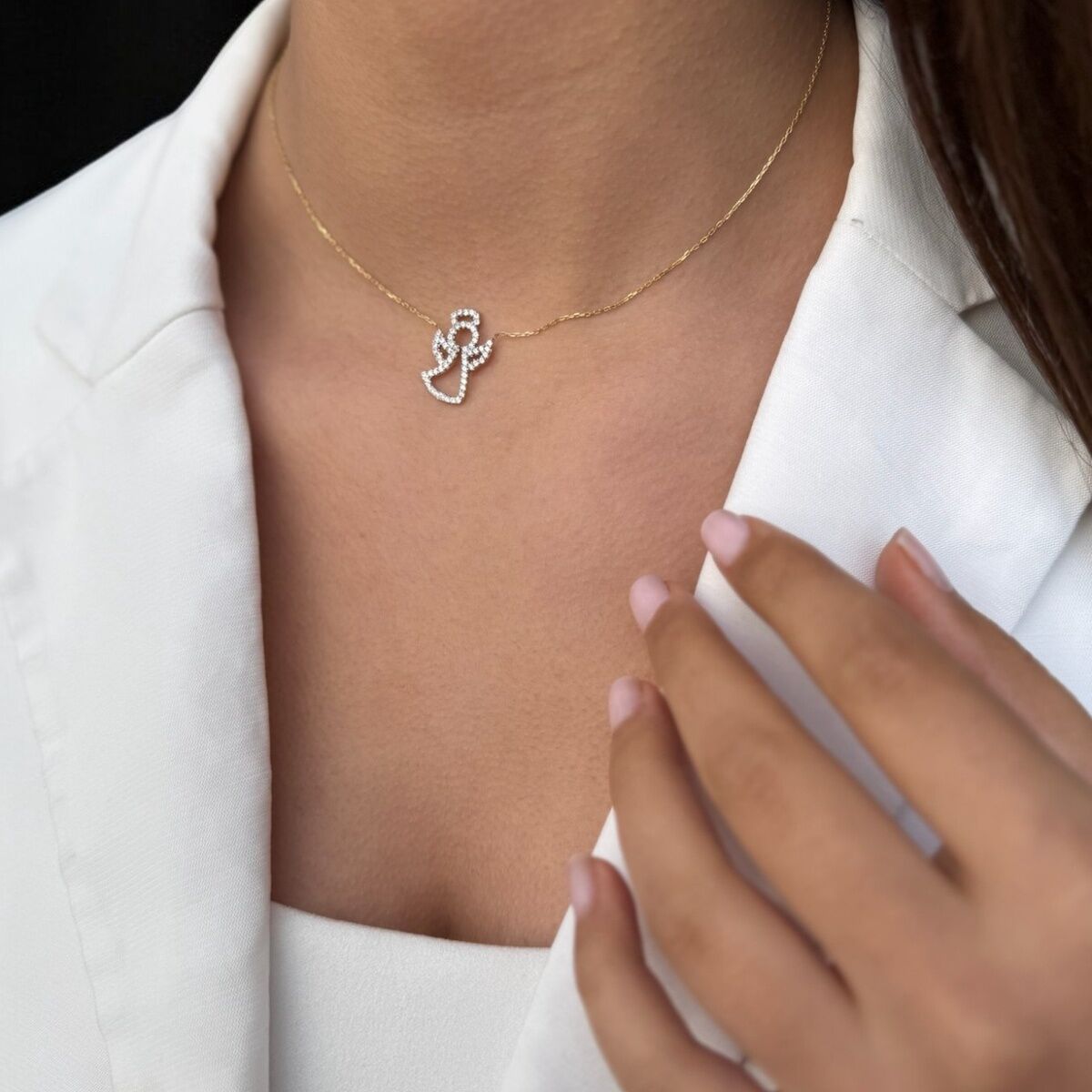 14 Ayar Melek Altın Kolye