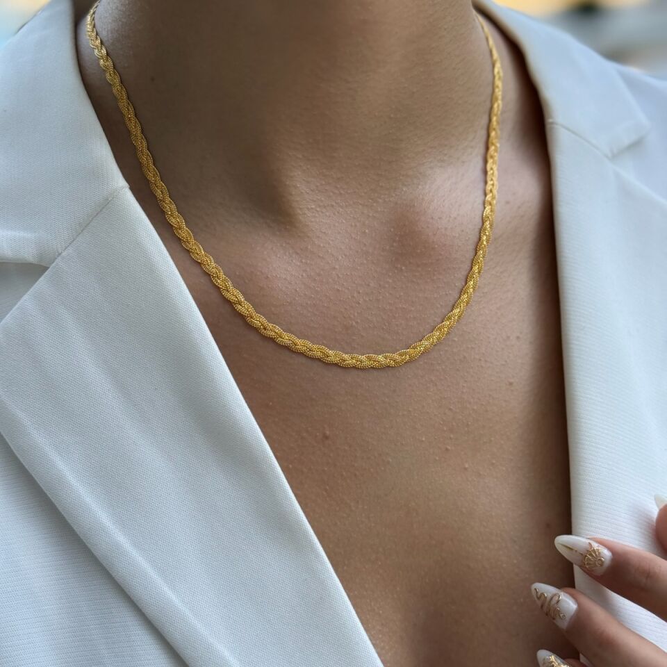 22 AYAR İTALYAN ÖRGÜ MODEL KOLYE