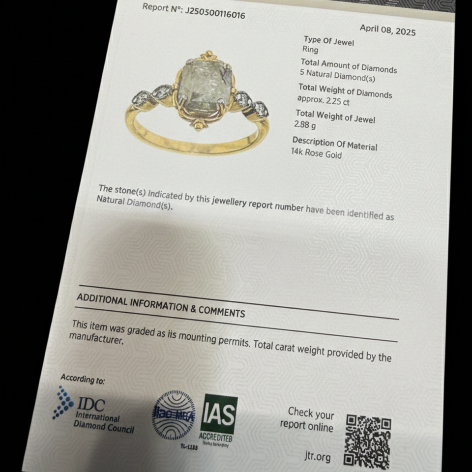 14 AYAR 2,25 CT NATUREL PIRLANTA TAŞLI ROSE RENGİ YÜZÜK