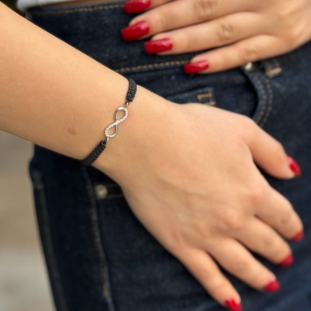 14 Ayar Beyaz Altın Sonsuzluk Bileklik