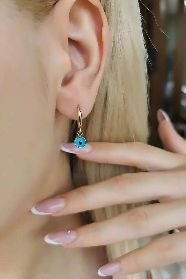 14 AYAR GÖZ NAZAR BONCUKLU ALTIN KÜPE