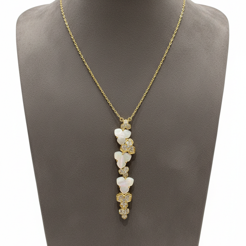 14 AYAR ÖZEL TASARIM TAŞLI ALTIN KOLYE