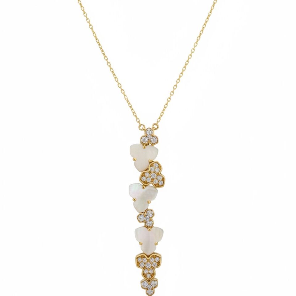 14 AYAR ÖZEL TASARIM TAŞLI ALTIN KOLYE