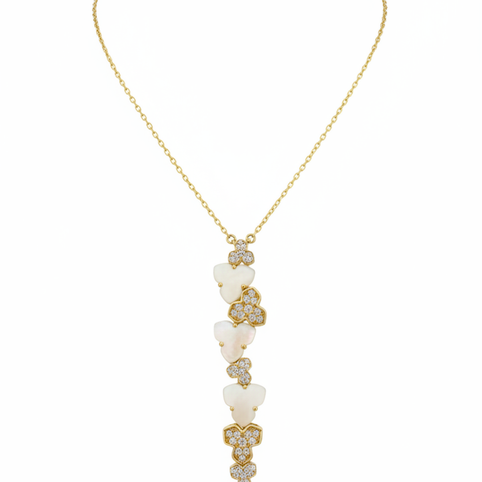 14 AYAR ÖZEL TASARIM TAŞLI ALTIN KOLYE