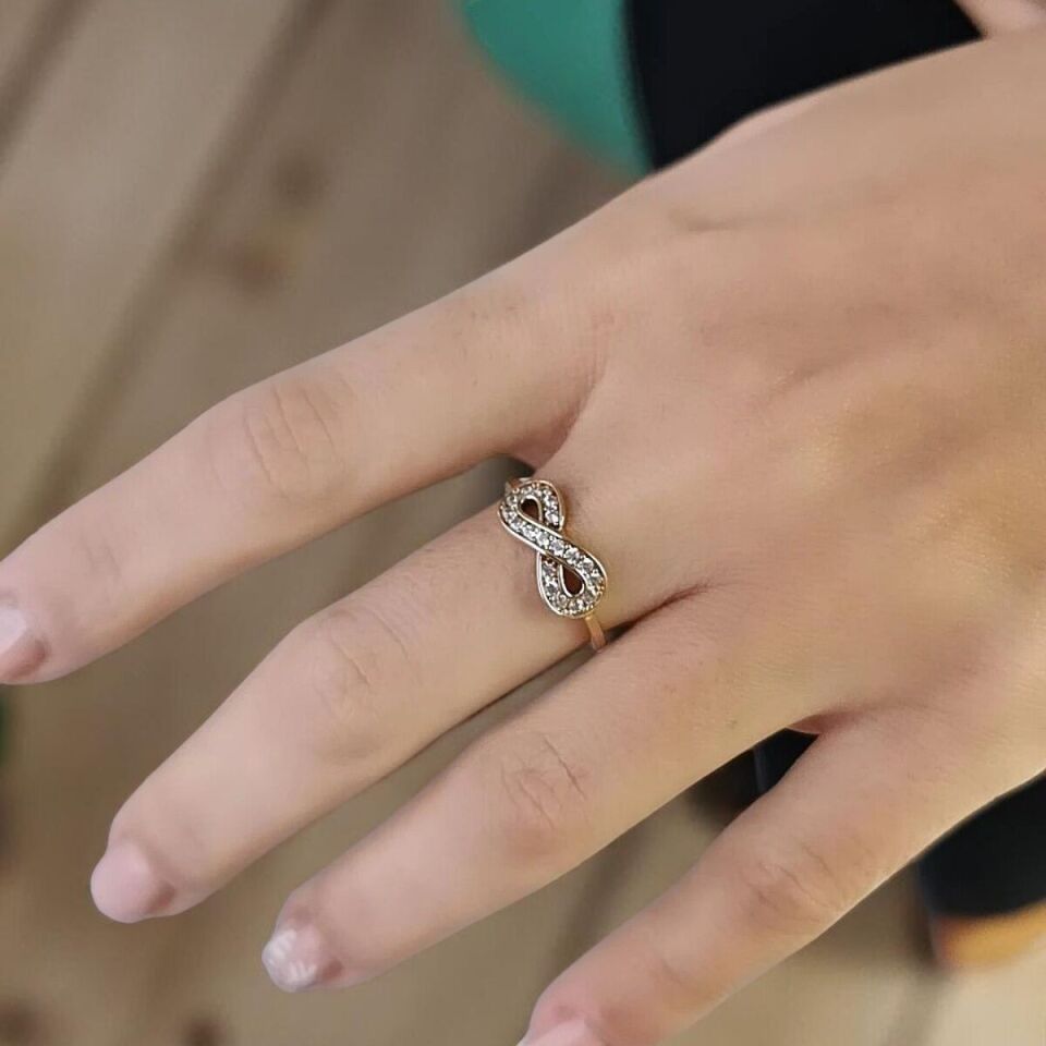 14 AYAR TAŞLI SONSUZLUK YÜZÜK