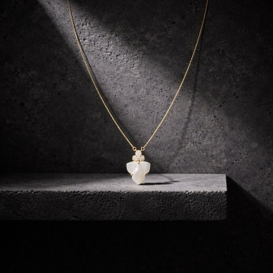 14 AYAR TAŞLI ÖZEL TASARIM ALTIN KOLYE