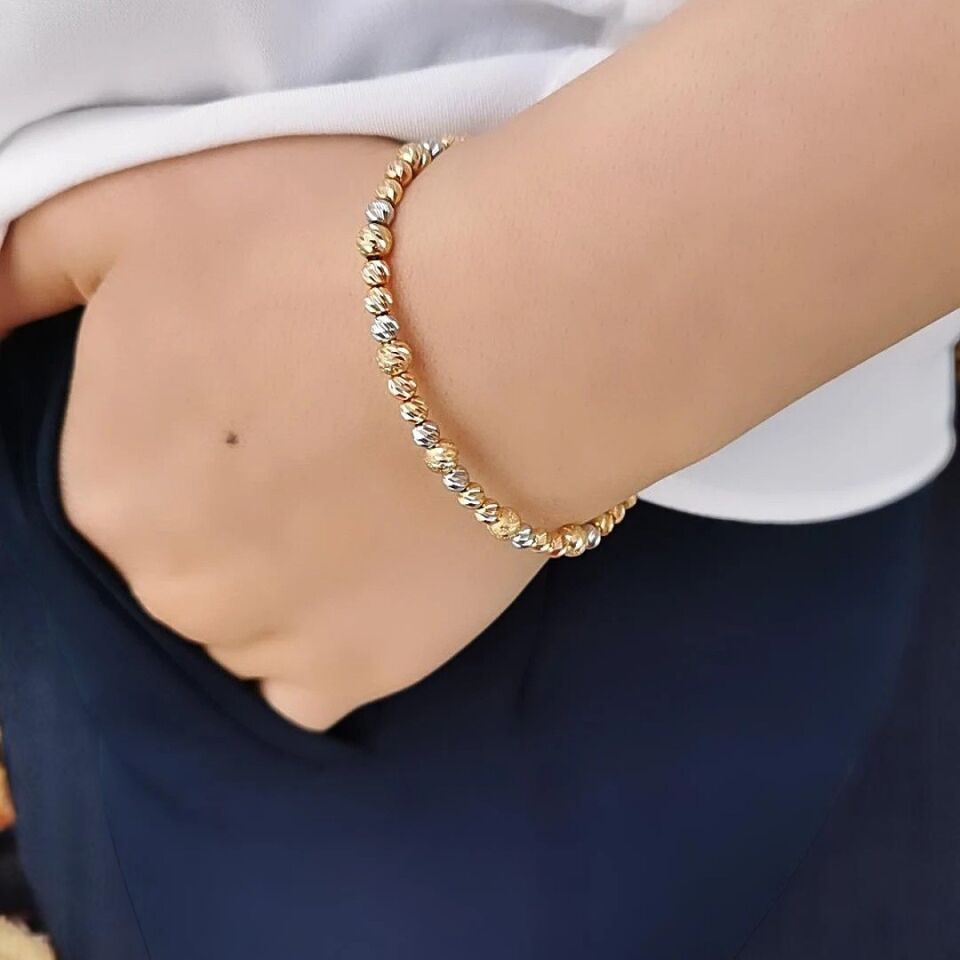 14 Ayar Full Dorika 3 Renk İtalyan Bilezik