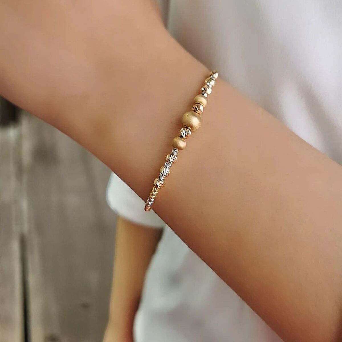 14 Ayar Dorika Toplu, Üç Renk İtalyan Bilezik