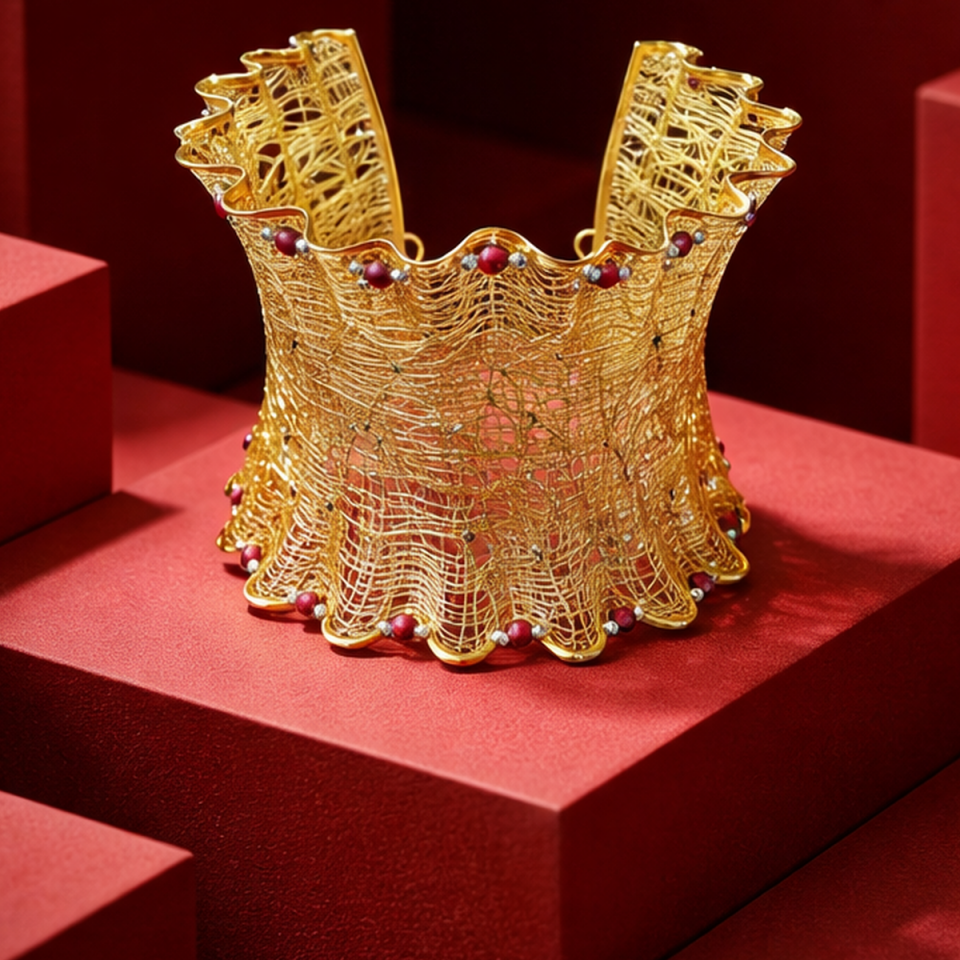 14 AYAR ÖZEL ÜRETİM KIRMIZI GARNET TAŞLI ÖZEL TASARIM TÜL BİLEKLİK