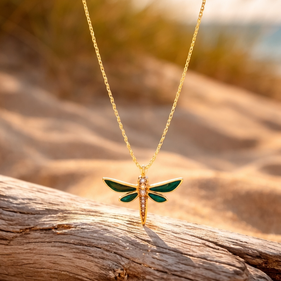 14 AYAR YEŞİL MİNELİ YUSUFÇUK KOLYE