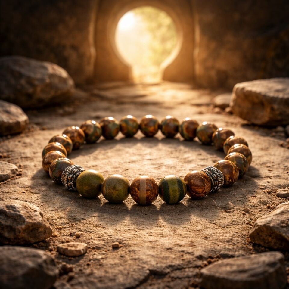 925 AYAR GÜMÜŞ OBJELİ TİBET AKİKİ TAŞLI ESNEK BİLEKLİK