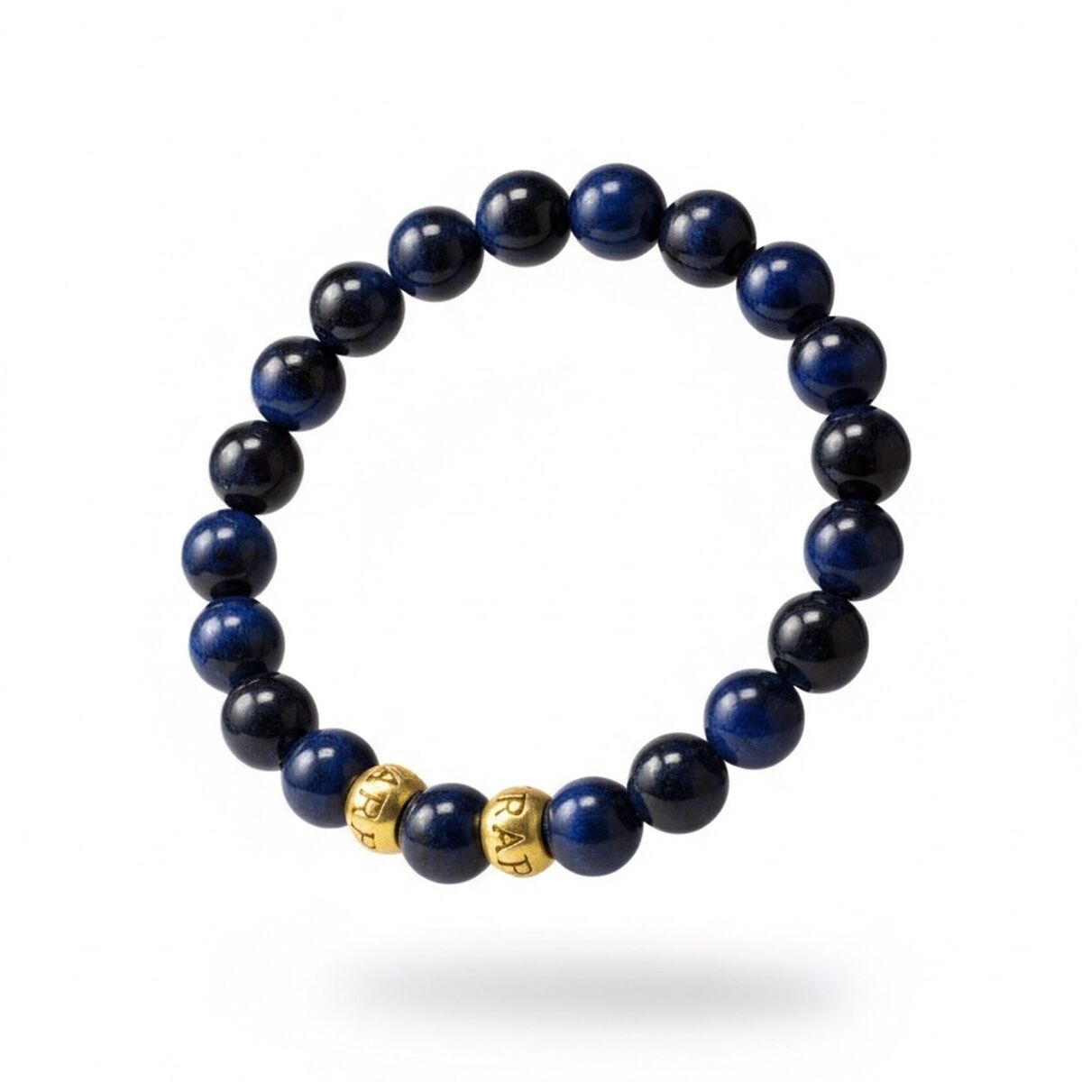 925 AYAR GÜMÜŞ ALTIN RENGİ OBJELİ MAVİ KAPLANGÖZÜ TAŞLI ESNEK BİLEKLİK