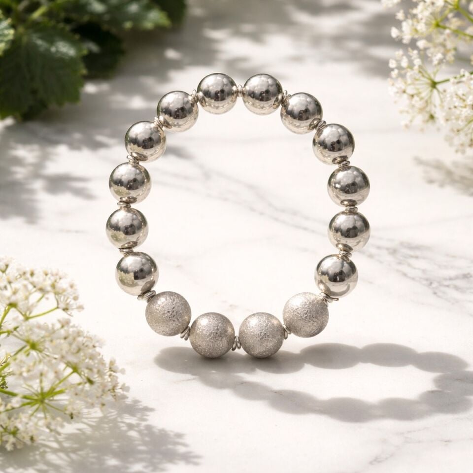 925 AYAR EL YAPIMI GÜMÜŞ ESNEK BİLEKLİK