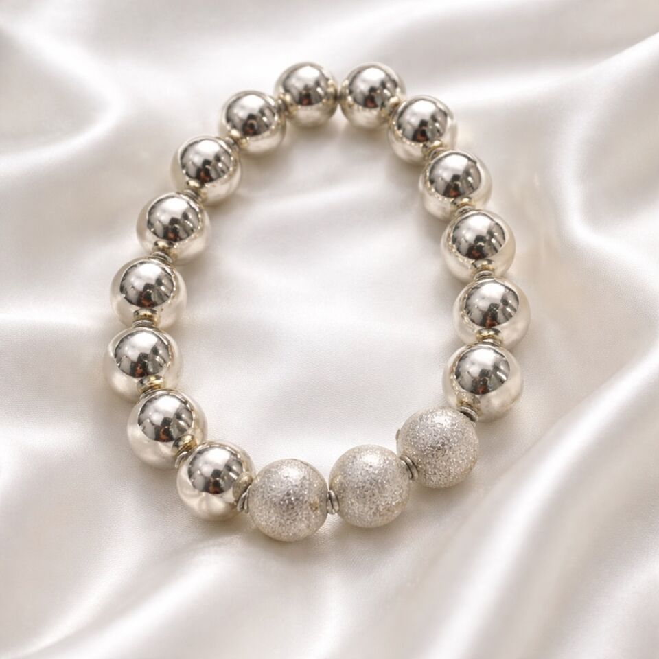 925 AYAR TOPTOP GÜMÜŞ ESNEK BİLEKLİK